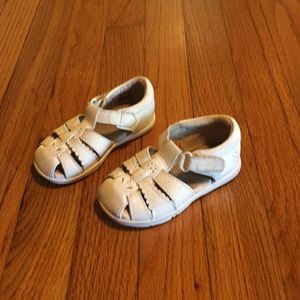 White leather toddler sandals